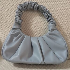 Light Blue Faux Leather Handbag